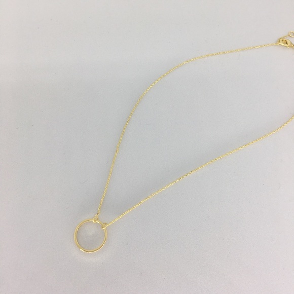 Gold Dipped Choker Collar Circle Necklace - Picture 3 of 4